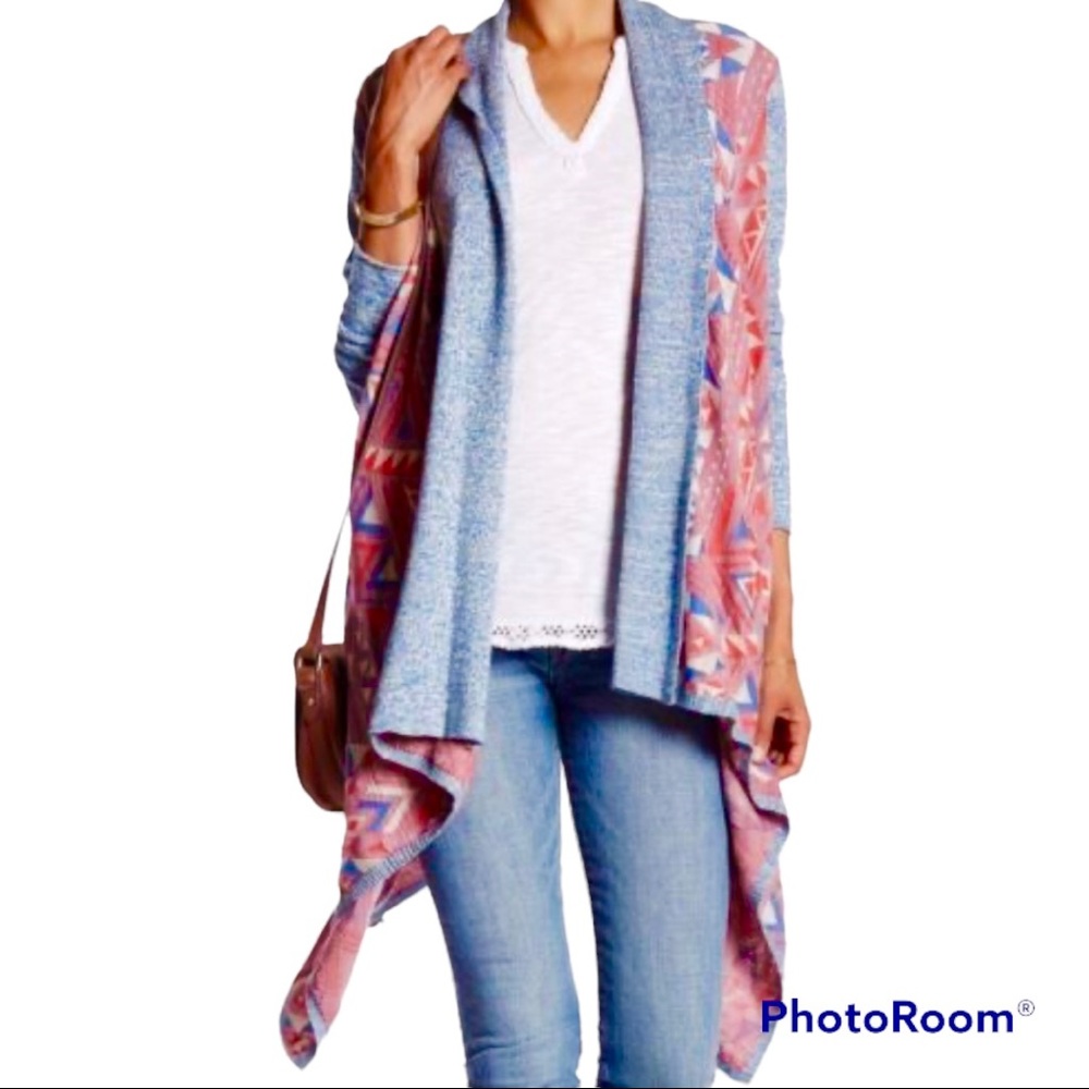 Aztec Southwestern  Long Cardigan Southwestern Open Front